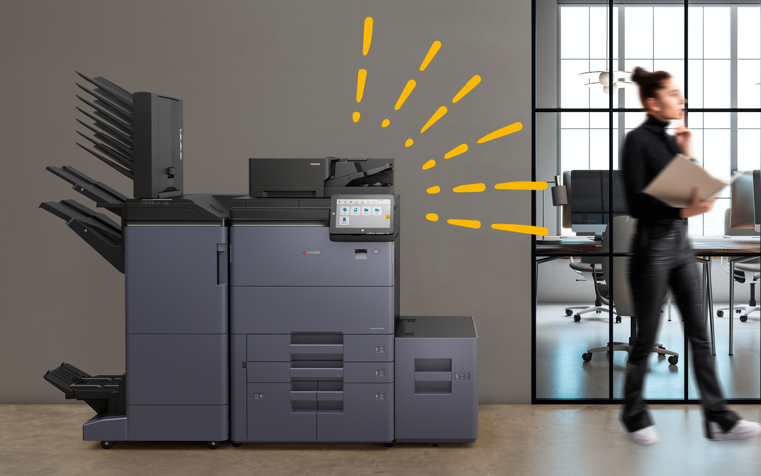 Hey! Das sind unsere neuen High-Speed-A3-Systeme für hohe Druckvolumen