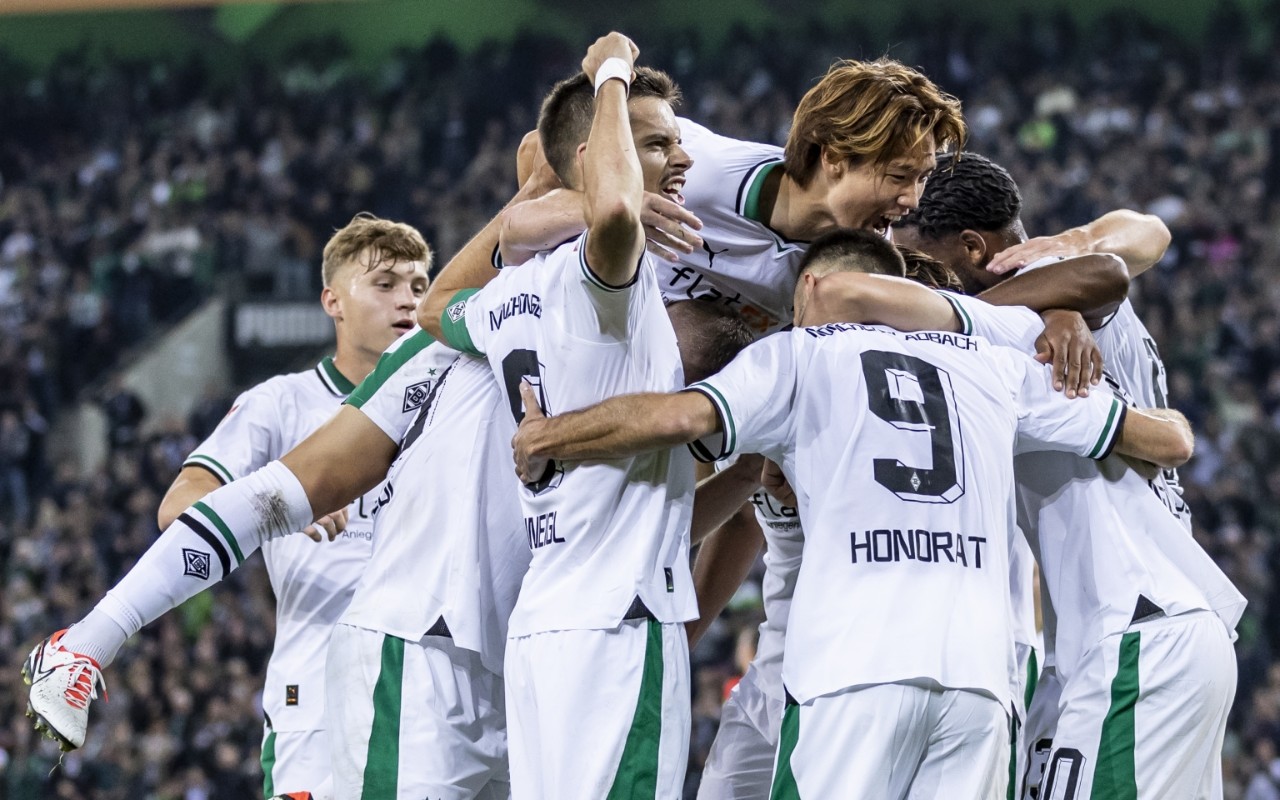 Spielerjzubel bei Borussia Mönchengladbach