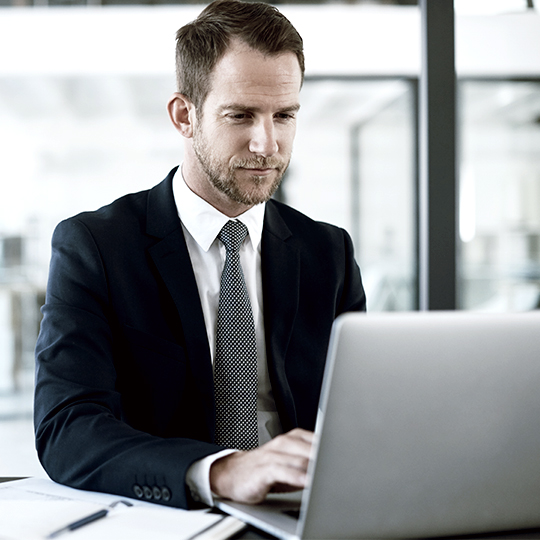 man working with his laptop