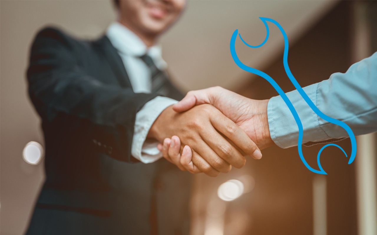 woman smiling at computer